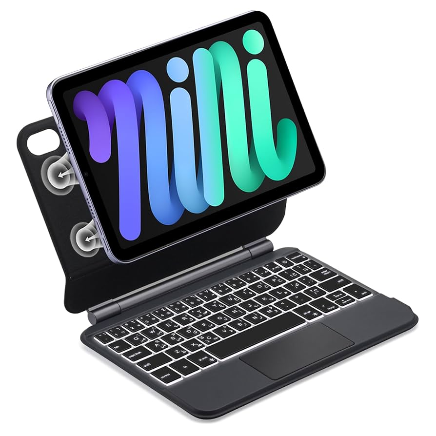 EAMPANG Arabic Magic Keyboard for iPad mini 6 7 8.3-inch A17
